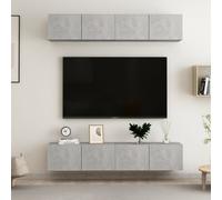 vidaXL Tv-meubelen 4 st 60x30x30 cm bewerkt hout betongrijs3079059 Gris G
