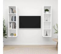 Meubles TV Armoires Rangement Salon Muraux 2 pcs Blanc Bois d'Ingénierie vidaXL