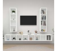 Meubles TV Armoires Rangement Salon Muraux 4 pcs Blanc Bois d'Ingénierie vidaXL