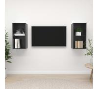 Meubles TV Armoires Salon Muraux 2 pcs Gris Béton Bois d'Ingénierie vidaXL