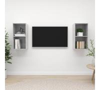 vidaXL Armoires murales TV 2 pcs. Gris béton Bois composite