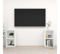 vidaXL Armoires TV 2 pcs. Blanc 72x35x36,5 cm Bois composite