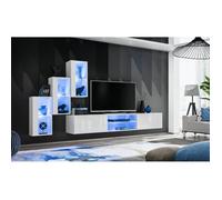 Meubles TV - ASM - Interrupteur mural XXII - 3x armoire suspendue - LED bleue - Système push-click