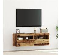 vidaXL Meuble TV 2 pcs bois ancien avec éclairage LED 60x30x40 cm