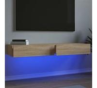 vidaXL Meuble TV 2 pièces avec éclairage LED Chêne Sonoma 60x35x15,5 cm
