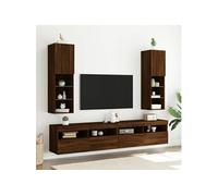 vidaXL Meubles TV avec Lumières LED 2 pcs, Armoires de Télévision Murales, Meubles Télé avec Rangement Salon Salle de 837028