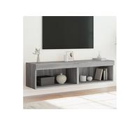 vidaXL Armoires TV avec lampes LED 2 pcs. Gris Sonoma 60x30x30 cm