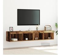 Meubles TV avec lumières LED 2 pcs Bois ancien 80x30x30 cm