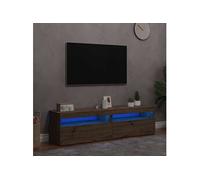 Meubles TV avec lumières LED 2 pcs chêne artisanal