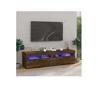 Meubles TV avec lumières LED 2 pcs Chêne fumé 75x35x40 cm815124
