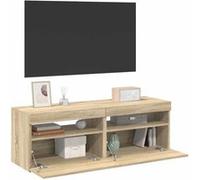 vidaXL Meubles TV avec lumières LED 2 pcs Chêne sonoma 60x35x40 cm