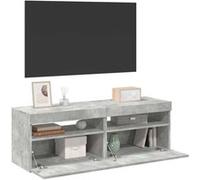 vidaXL Meubles TV avec lumières LED 2 pcs Gris béton 60x35x40 cm