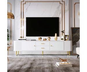 Meubles TV et centres de divertissement Ce meuble TV moderne a été conçu dans un souci de et d'élégance. Avec son plateau arrondi et ses côtés incurvés, il est parfait pour les foyers avec enfants et