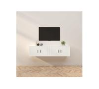 Meubles TV Muraux 2 pcs, Armoires de Télévision avec Porte, Armoires Suspendues, Meubles de Rangement Salon Salle de Séjour, Moderne, Blanc 3188350