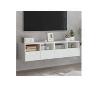 Meubles TV muraux 2 pcs blanc 60x30x30 cm bois d ingénierie Blanc G