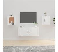 vidaXL Meubles TV muraux 2 pcs Blanc brillant 40x34,5x40 cm Multicolore