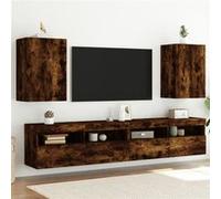 Meubles TV muraux 2 pcs chêne fumé 40,5x30x60cm bois ingénierie Marron G