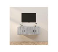 vidaXL Meubles TV muraux 2 pcs sonoma gris 57x34,5x40 cm3188340 Gris G
