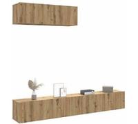 vidaXL Armoires murales TV 3 pcs. Chêne Artisan 100x30x30 cm Matériau dérivé du bois