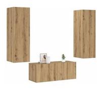 Meubles TV muraux 3 pcs chêne artisanal bois d ingénierie