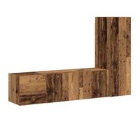 Meubles TV muraux 3 pcs en Bois d'ingénierie Vieux Bois, Meuble TV avec Espace Rangement, Support télévision pour Salon Chambre, Console média Moderne, capacité 60 kg