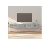 Meubles TV muraux 3 pcs sonoma gris 100x34,5x40 cm, meuble TV, meuble média, meuble latéral, meuble multimédia, meuble HiFi, buffet
