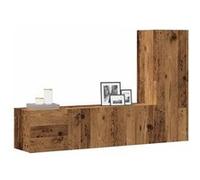 vidaXL Meubles TV muraux 3 pcs vieux bois bois d'ingénierie, banc TV, meuble hifi, centre de divertissement, buffet TV, 3328957 Marron G