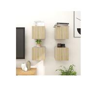 Meubles TV Muraux 4 pcs, Armoire de Télévision, Meuble Télé de Salon, Armoire Suspendue, Centre de Divertissement Salle de Séjour Intérieur, Moderne,