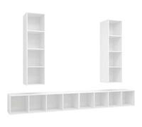 Vidaxl Meubles Tv Muraux 4 Pcs Blanc Aggloméré Blanc