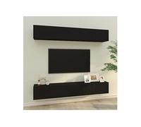 Meubles TV muraux 4 pcs Noir 100x30x30 cm3114191