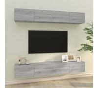Vidaxl Meubles Tv Muraux 4 Pcs Sonoma Gris 100x30x30 Cm Gris