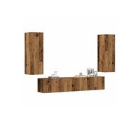 Meubles TV muraux 4 pcs vieux bois bois d ingénierie