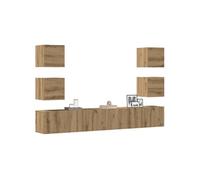 Meubles TV muraux 6 pcs chêne artisanal bois d ingénierie