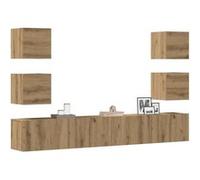Meubles TV muraux 6 pcs chêne artisanal bois d ingénierie Marron