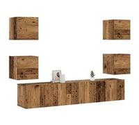 Meubles TV muraux 6 pcs vieux bois bois d ingénierie