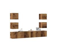 vidaXL Meubles TV muraux 6 pcs vieux bois bois d'ingénierie Marron