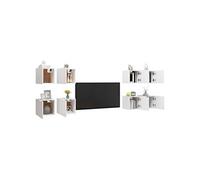 Meubles TV muraux 8 pcs Blanc 30,5x30x30 cm