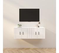 Meubles TV Muraux Armoires Suspendues Salon Salle de Séjour 3 pcs Blanc vidaXL