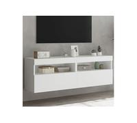 vidaXL Meubles TV muraux 837184 – 2 pièces avec lumières LED et armoires suspendues