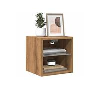 vidaXL Meuble TV mural flottant 2 pcs chêne artisanal avec lumières LED