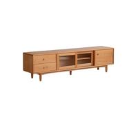 Meubles TV pour Salon 200CM Armoire de Stockage Moderne en Bois Cerisier, Centre Divertissement Rustique pour Salon Maison Adapté aux Hôtels, Gîtes, etc