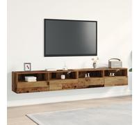 Meubles Tv Vidaxl 2 Pcs Bois Vieilli 100x30x30 Cm Bois D'ingénierie
