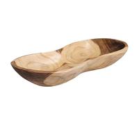 Meubletmoi Bol Long Décoratif/Vide Poche/Corbeille L. 29 cm en Bois de Teck Fabrication Artisanale - Style Naturel et Exotique - Nut S