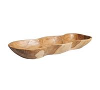 Meubletmoi Bol Long Décoratif/Vide Poche/Corbeille L. 39 cm en Bois de Teck Fabrication Artisanale - Style Naturel et Exotique - Nut L