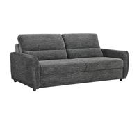 Meubletmoi Canapé 3 Places Convertible L. 210 cm en Tissu Doux Gris avec Système Rapido et Matelas 160 x 190 cm - Design Contemporain - John