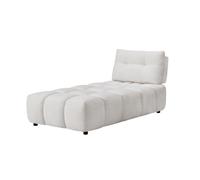 Meubletmoi Chaise Longue/Méridienne Seule modulable L. 182 cm en Tissu capitonné Blanc cassé avec Dossier avance-Recule et Petit Coussin Blanc cassé - Confort et originalité Moderne - PAROV