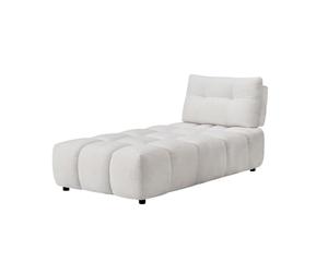 Meubletmoi Chaise Longue/Méridienne Seule modulable L. 182 cm en Tissu capitonné Blanc cassé avec Dossier avance-Recule et Petit Coussin Blanc cassé - Confort et originalité Moderne - PAROV