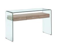 Meubletmoi Console en Verre trempé et Caisson avec tiroir en Bois MDF - Design Contemporain - Ice