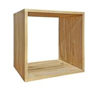Meubletmoi Etagère 1 Case Cube de Rangement carrée 47 x 47 cm en Bois de Teck Massif - Décoration Naturelle et Exotique pour Chambre et Salon - Tetra