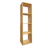 Meubletmoi Etagère 4 Cases Cubes de Rangement 182 x 47 cm en Bois de Teck Massif - Décoration Naturelle Exotique Chambre Salon Bureau - Tetra
